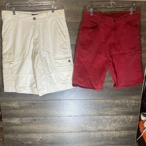 Vintage Levis Khakis Shorts Loose Baggy Hip Hop Mens 33 Bundle White & Red